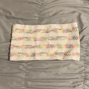 White colorful tube top